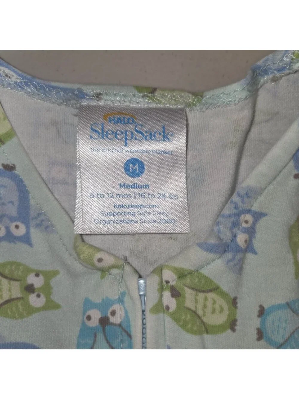 Halo SleepSack M Baby Wearable Blanket Owl Print Blue/Green 4305